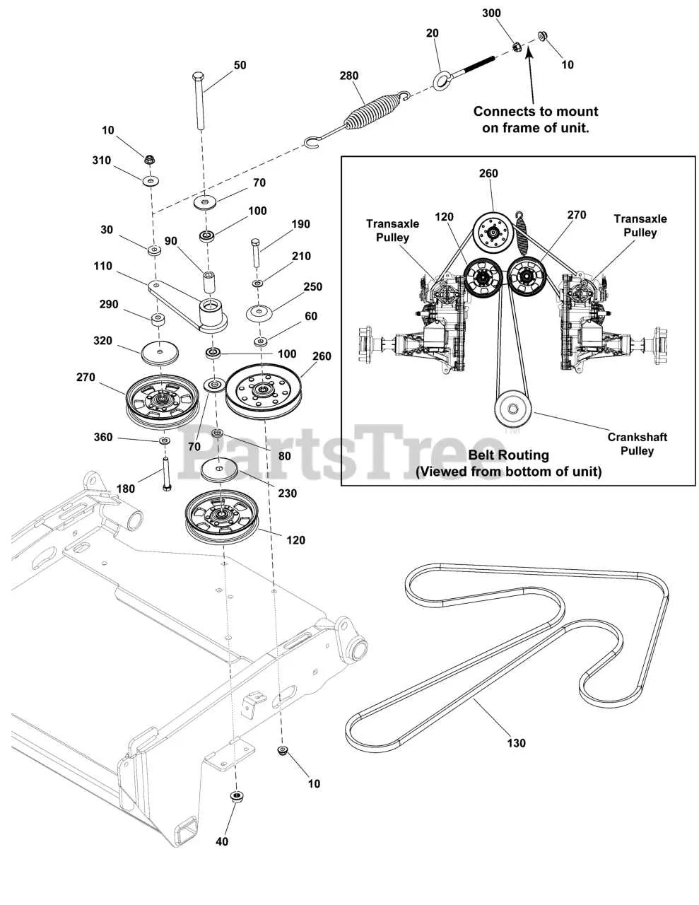 zero turn mower belt diagram