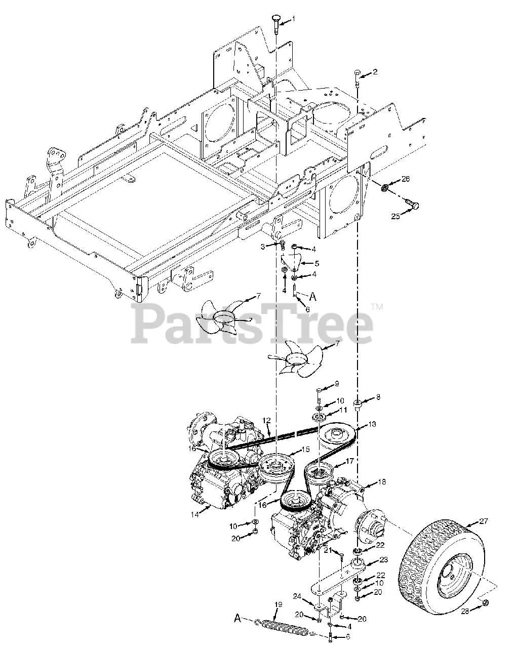 scag cheetah 61 deck belt diagram