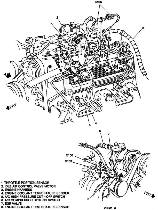5.7 chevy 350 belt diagram without ac