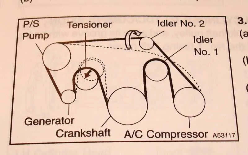 2005 toyota corolla drive belt diagram